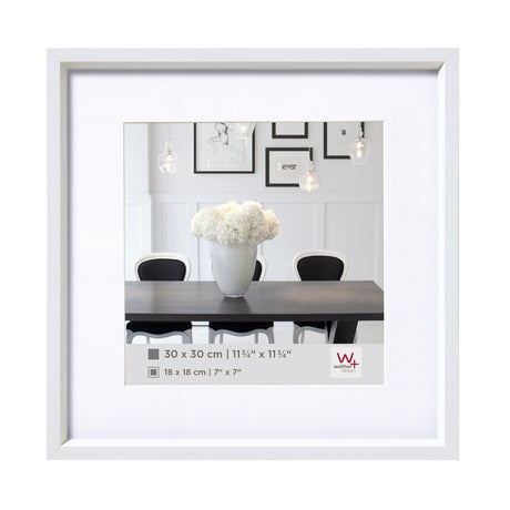 Walther stål stil - plastramme - fotostørrelse 20x20 cm - hvid