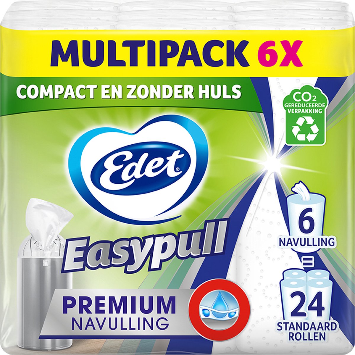 Edet easypull premium refill rulle - 6 stk