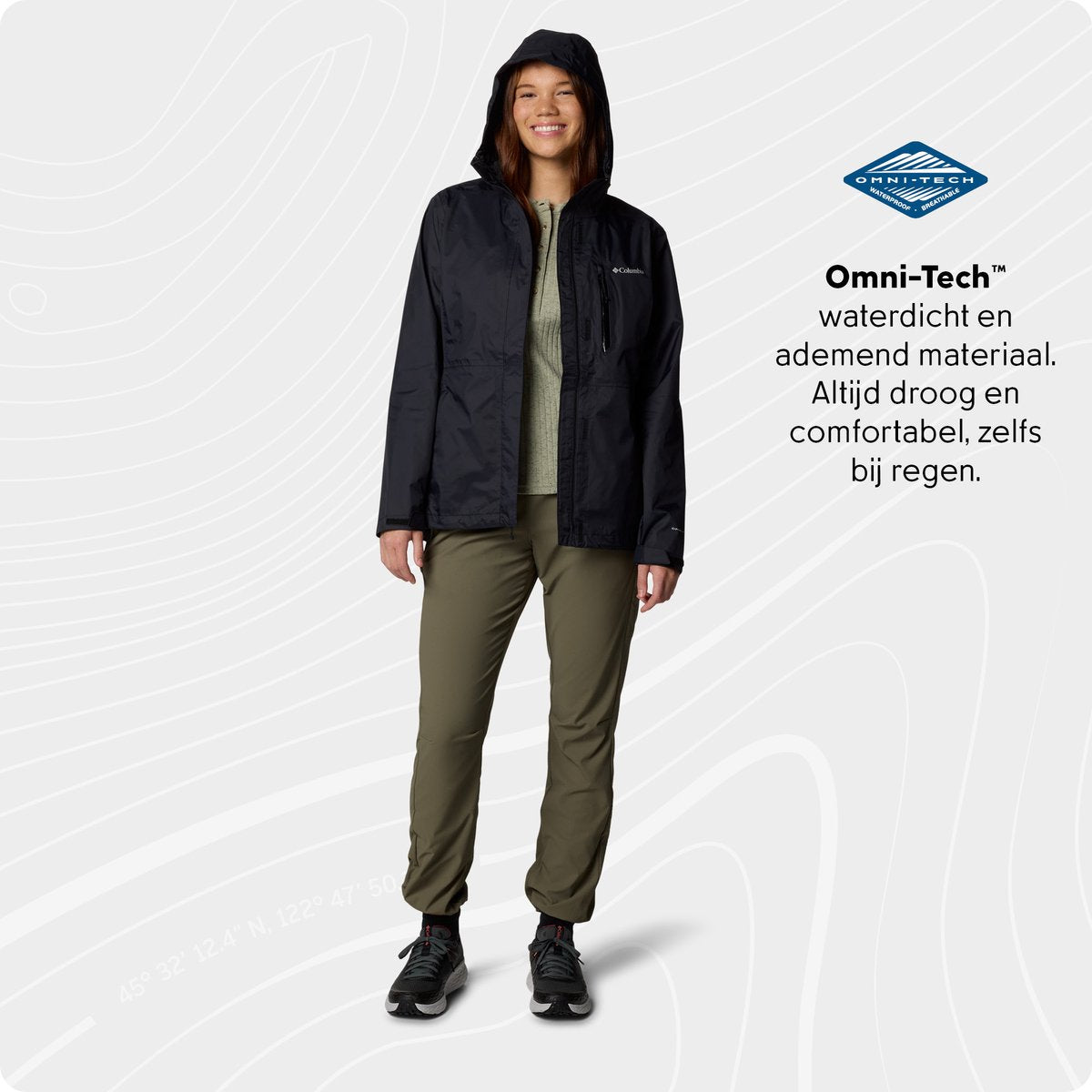 Columbia pouring adventure™ iii jakke damejakke - sort - størrelse m