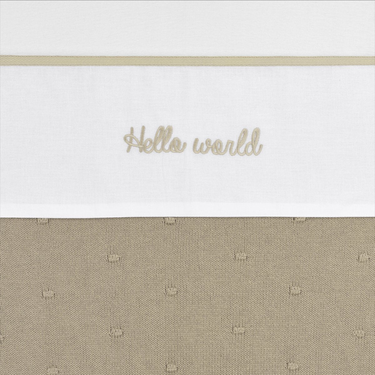 Meyco baby hello world tremmeseng - sand - 75x100cm - 0,3 tog