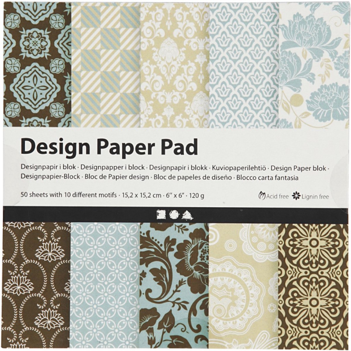 Creativ company cc design papirblok 15,2x15,2 cm 50 ark