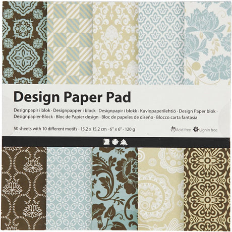Creativ company cc design papirblok 15,2x15,2 cm 50 ark