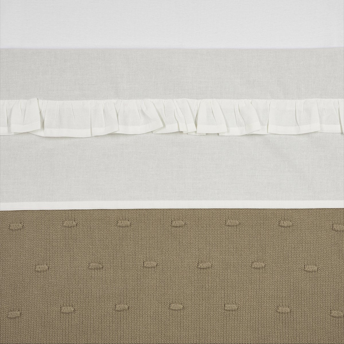 Meyco baby flæse tremmeseng - råhvid - 75x100cm - 0,3 tom