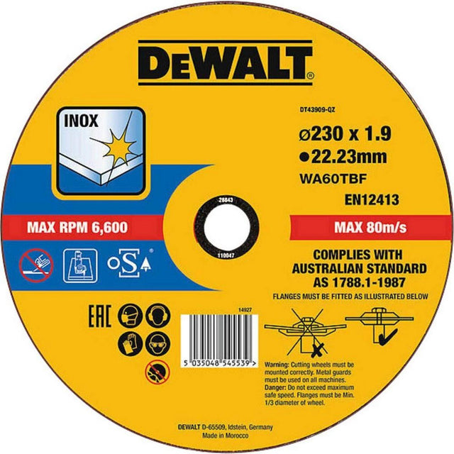 Dewalt dt43909 skæreskive rustfrit stål 230mm