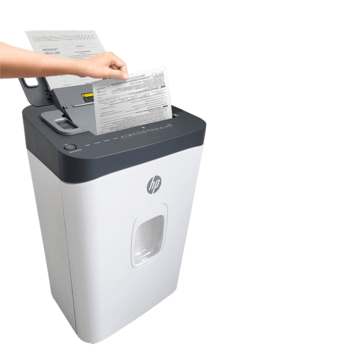Hp oneshred autofeed 200cc - papirmakulator - 13 blade p-4 din 66399 - autofeeder - makulator - 28 liter - hjul - kontor hjemmebrug - hvid