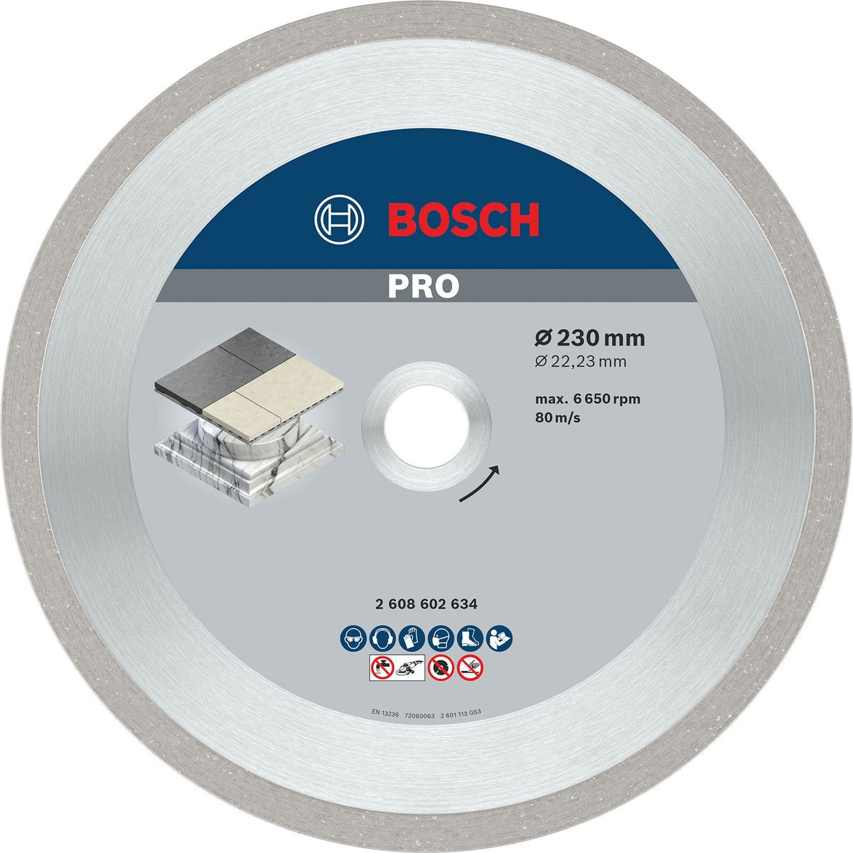 Bosch - diamantskæreskive bedst til keramik 230 x 22,23 x 2,4 x 10 mm