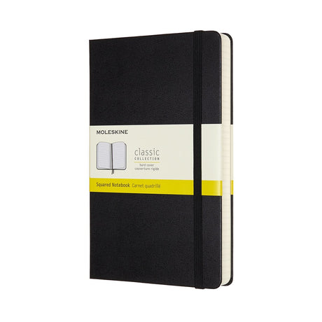 Moleskine klassisk notesbog - udvidet - stor - hardcover - ternet - sort