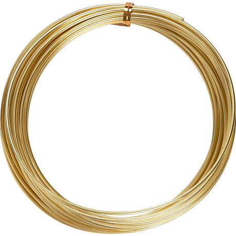 Creativ company alu tråd, rund, tykkelse 2 mm, guld, 10 m 1 rulle