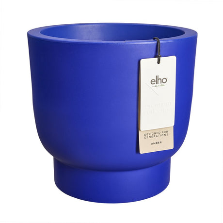 Elho amber grail 47 - grote bloempot voor binnen buiten - 100% gerecycled plastic - ø 47 x h 44.5 cm - royal blue