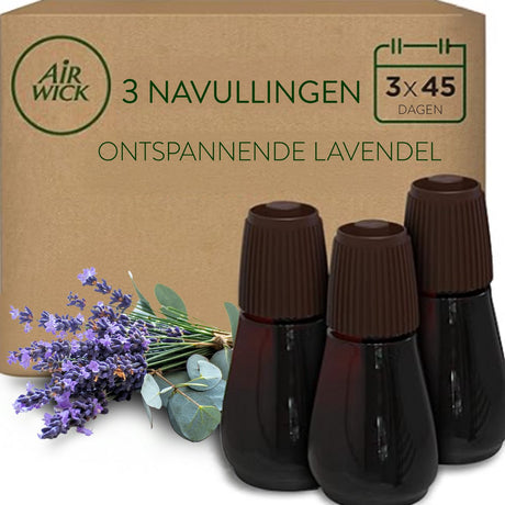 Air wick essential mist automatisk luftfrisker - afslappende lavendel - 3 refills