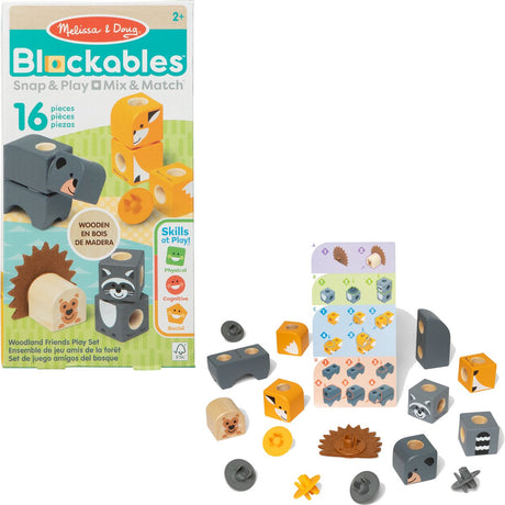 Melissa doug blockables woodland friends legesæt (16 stk) | 2 stk