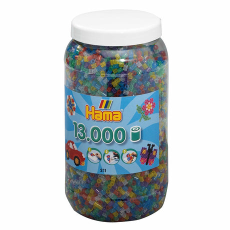 Hama strygeperler i tønde med glitter