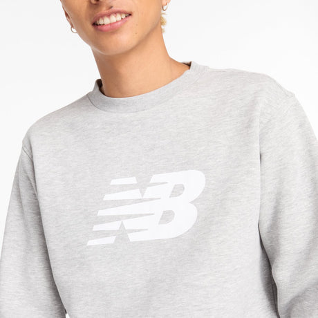 New balance sport core børstet crew herresweater - atletisk grå