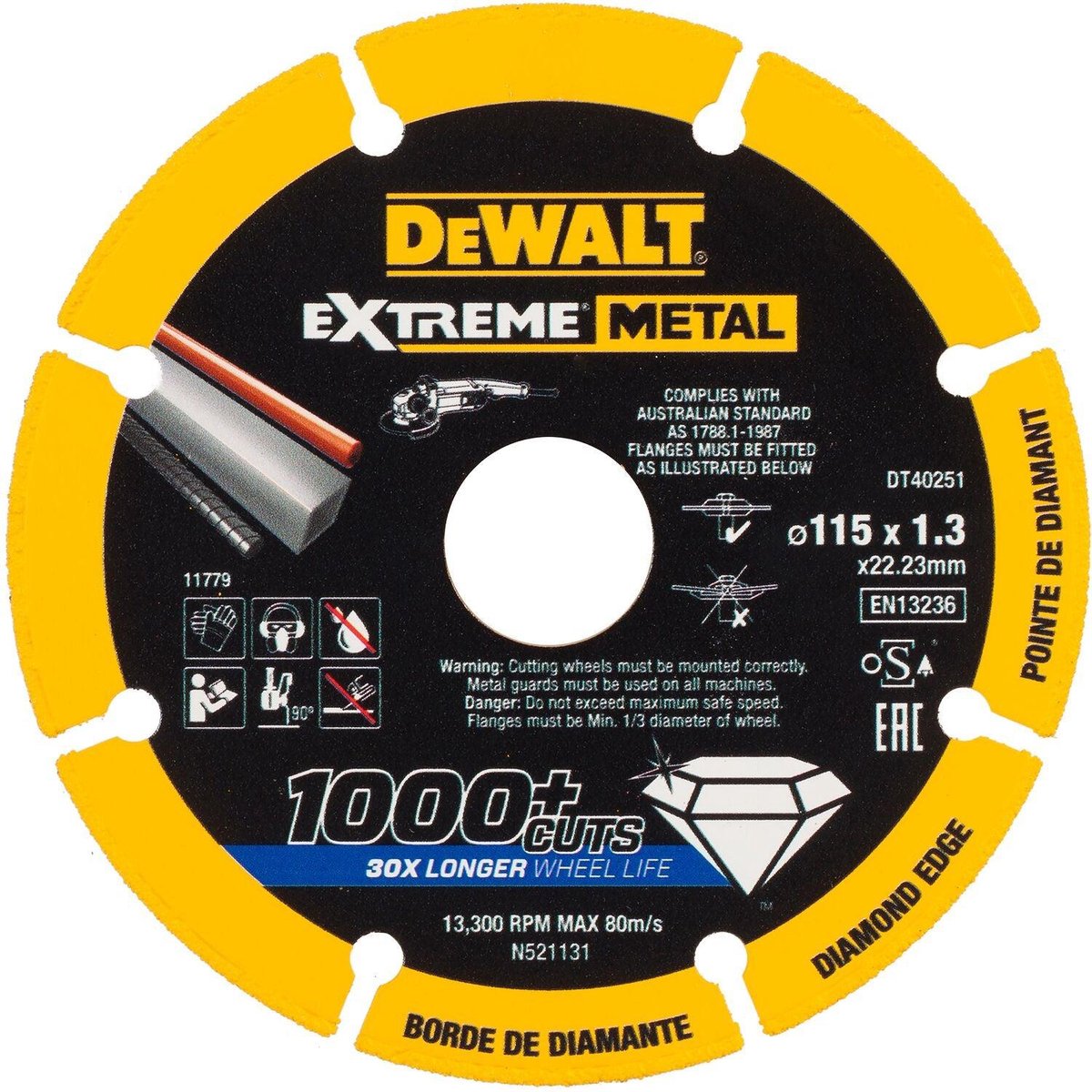 Dewalt dt40251 extreme™ metal diamantskæreskive 115 mm
