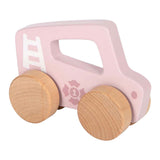 Lille fod - træ push car pink