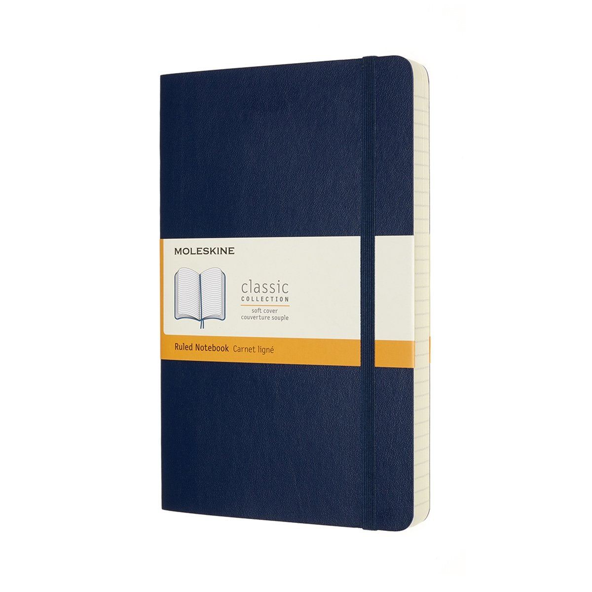 Moleskine klassisk notesbog - udvidet - stor - softcover - linet - safirblå