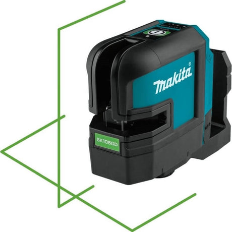 Makita sk105gdz krydslinje lasergrøn | uden batterier og oplader, i æske med taske - sk105gdz