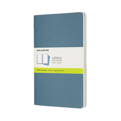 Moleskine cahier journaler - store - blanke - blå - sæt med 3