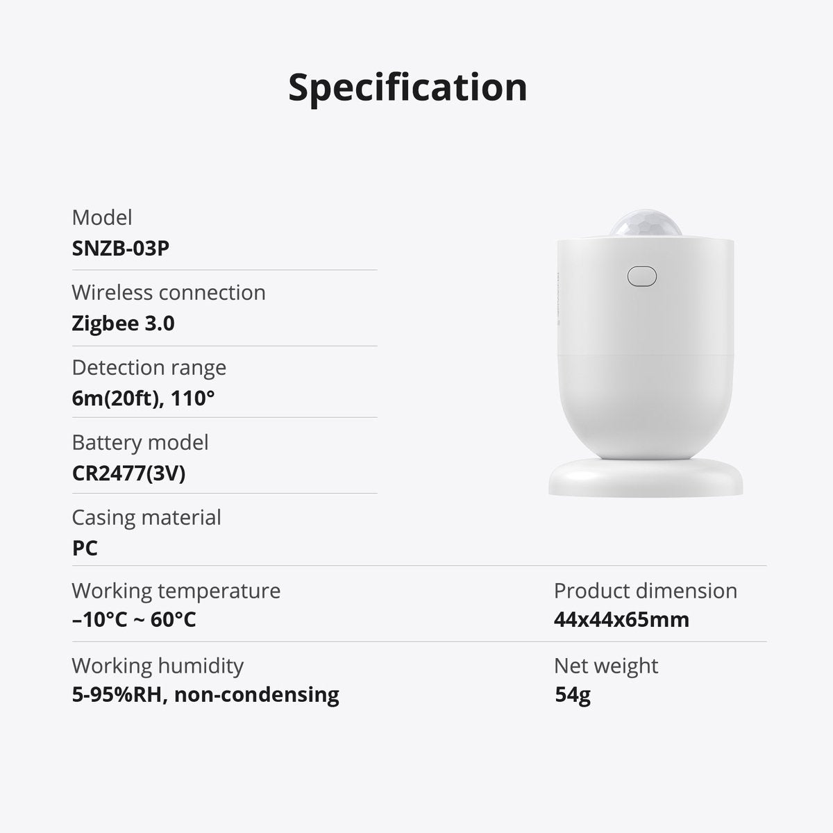 Sonoff zigbee bevægelsessensor snzb-03p til hjemmesikkerhed og automatisering