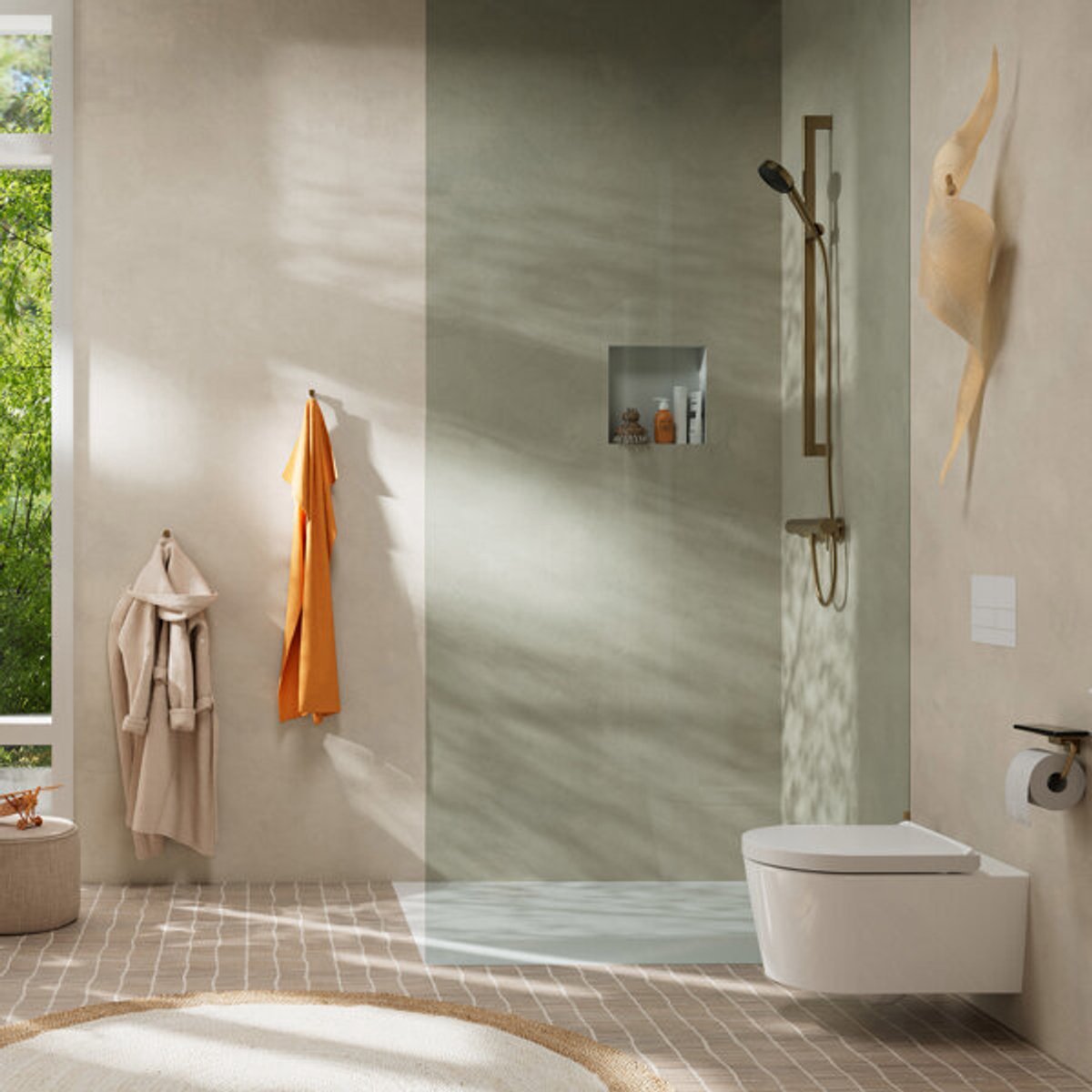 Hansgrohe tecturis s - brusehane - overflademonteret - etgrebsstyring - krom
