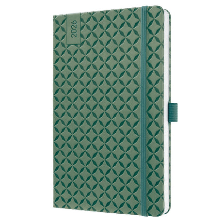 Sigel weekly agenda flair 2026 - størrelse A5 - naturgrøn - hardcover - si-j6135