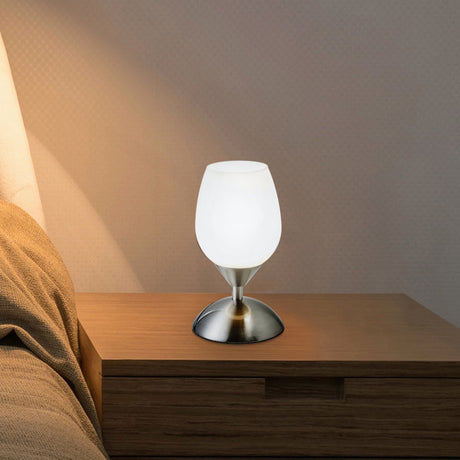 B.k.licht - bordlampe - dæmpbar sengelampe - stuebordslampe med glas - E14 armatur - h: 19,5cm