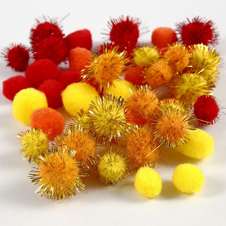 Creativ virksomhed https: www.cchobby.nl pompons-d-15-20-mm-orange-red-yellow-48-piece-1-box