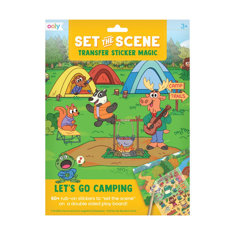 Ooly - sæt scenen - overfør klistermærker - lad os tage på camping