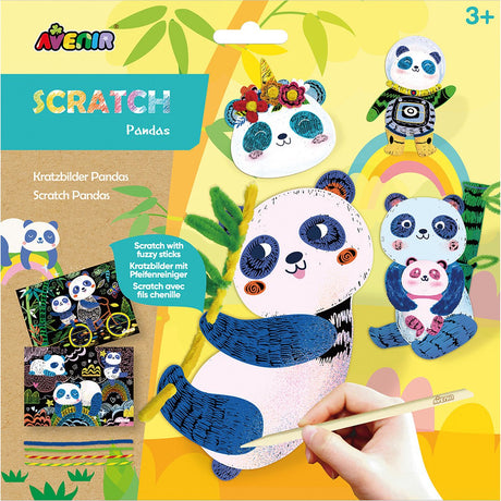 Avenir scratch and craft - pandaer - med piberensere - kreativ leg - 3+