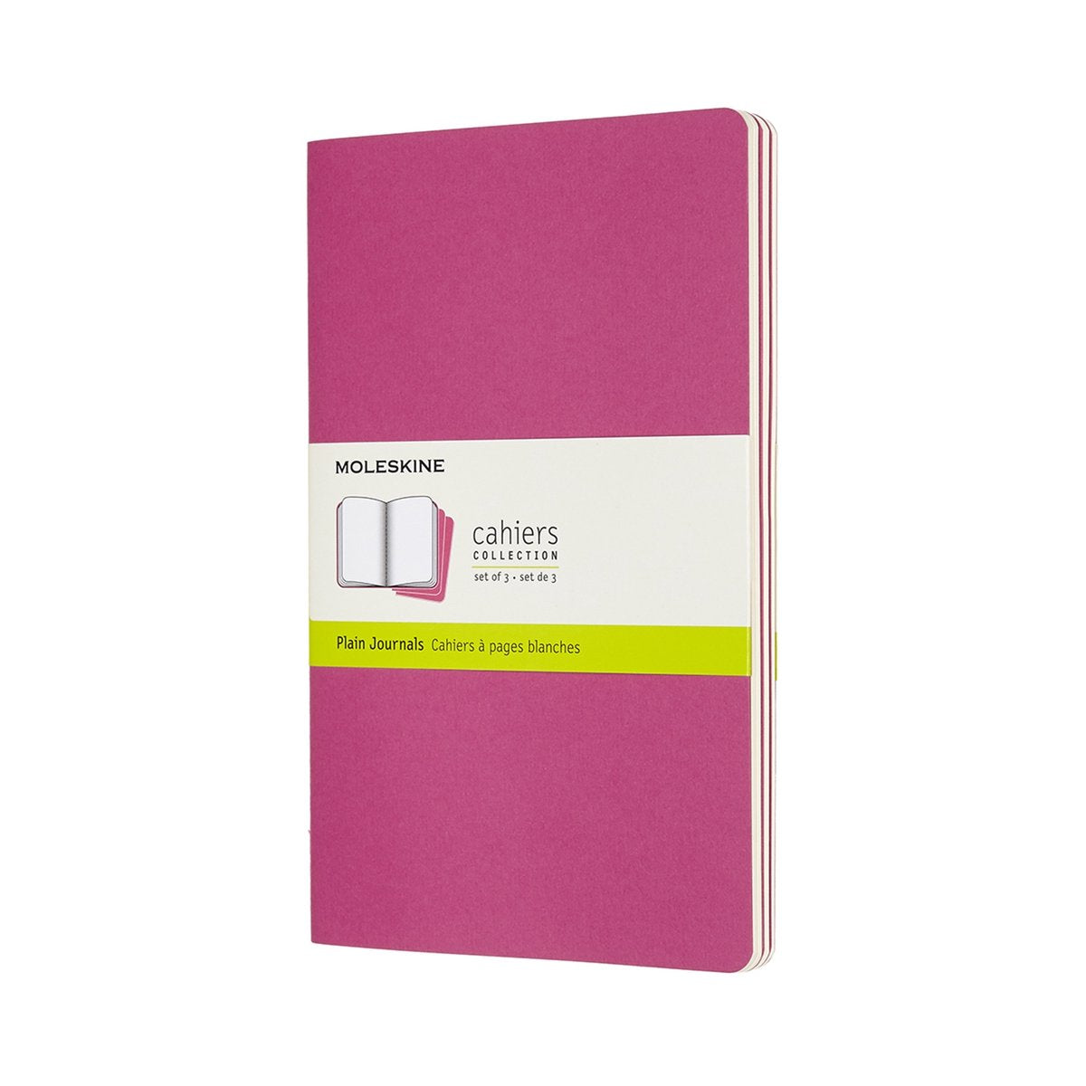 Moleskine cahier journaler - store - blanke - pink - sæt med 3