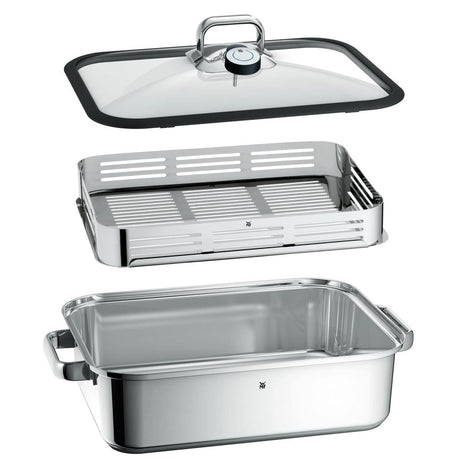 WMF vitalis - damp stegepande - 6,5 liter - rustfrit stål - induktion - med låg - multifunktionel