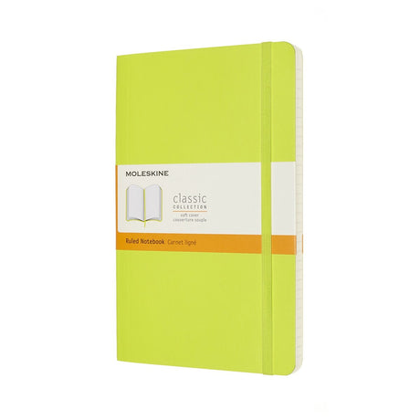 Moleskine klassisk notesbog - stor - softcover - foret - citrongrøn