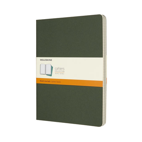 Moleskine cahier journaler - ekstra store - foret - grøn - sæt med 3