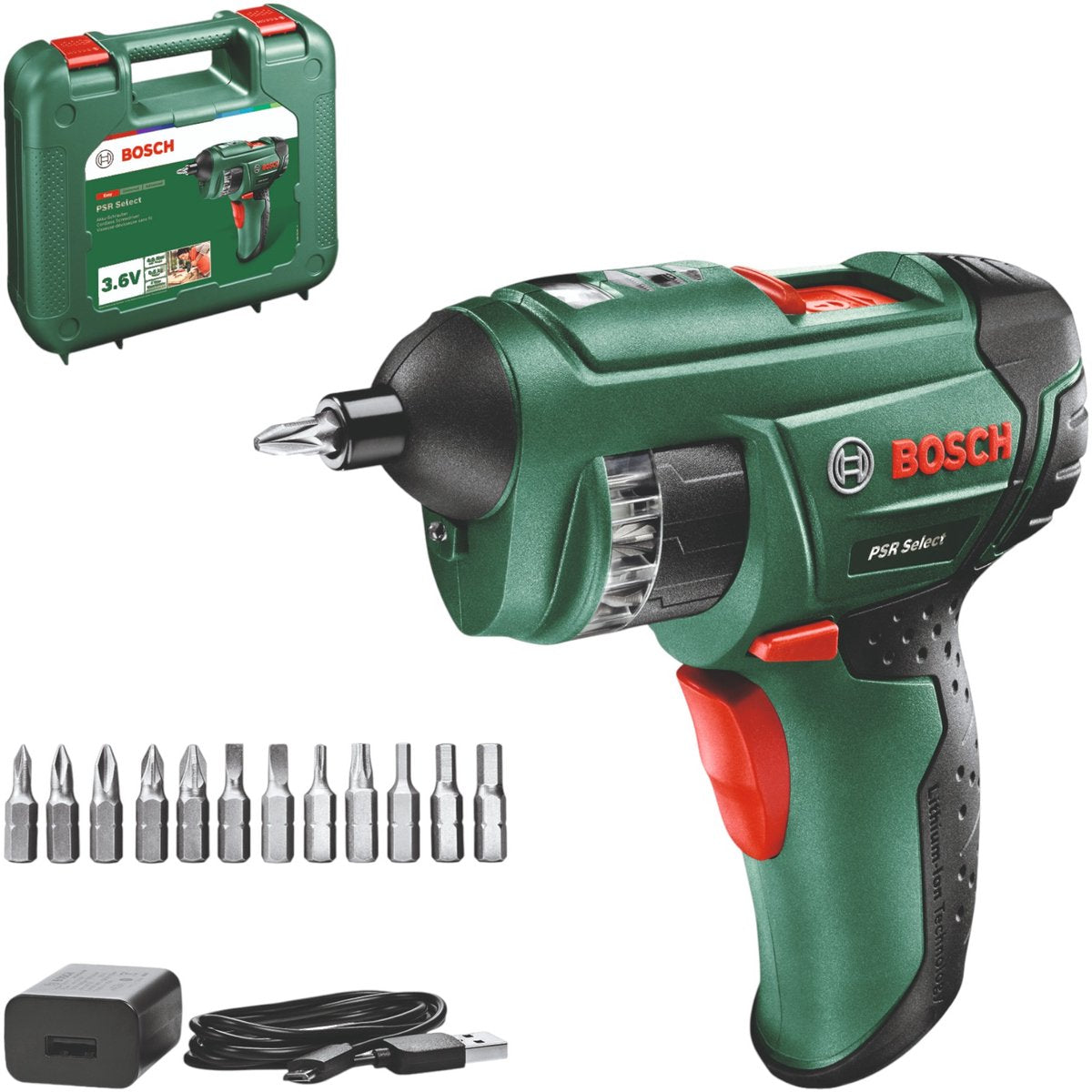 Bosch grøn bosch psr select akku skruetrækker - 3,6 v