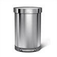 Simplehuman halvcirkulær pedalspand - 60 liter - med lommekant - børstet rustfrit stål