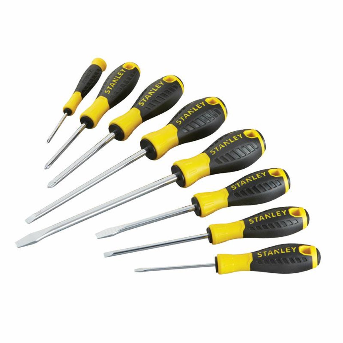 Stanley essential - skruetrækkersæt - 8 dele - stål - ergonomisk håndtag