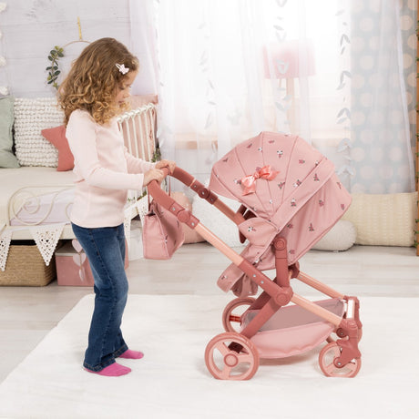 Bayer design combi dukkevogn xeo - 72 x 38 x 65 cm - dukkevogn - mørk pink