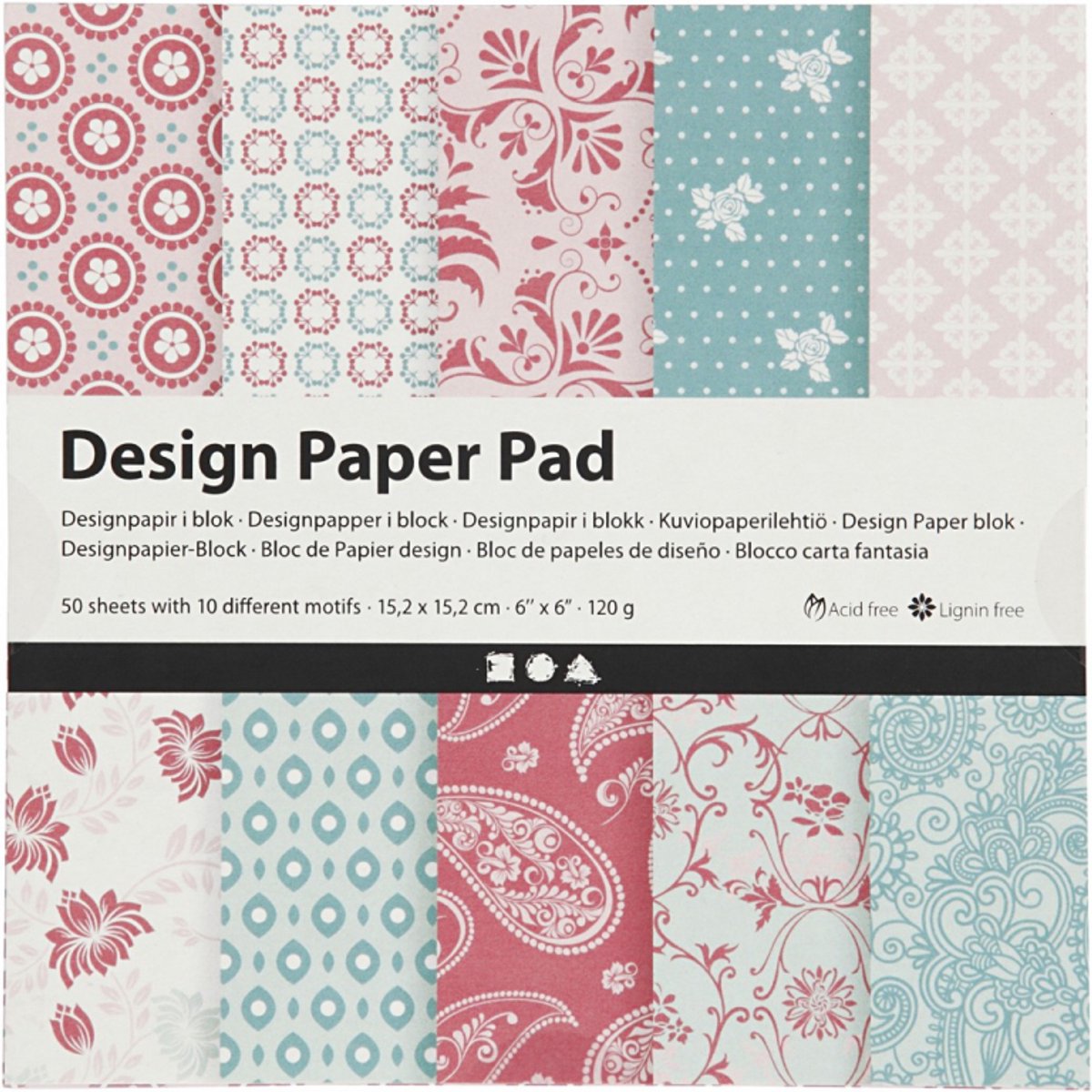 Creativ company cc design papirblok 15,2x15,2 cm 50 ark
