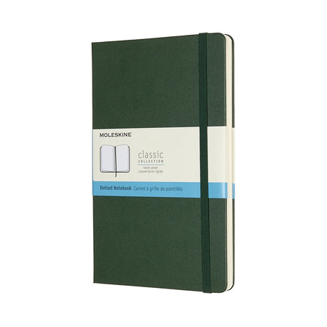 Moleskine klassisk notesbog - stor - hardcover - prikket - myrtegrøn
