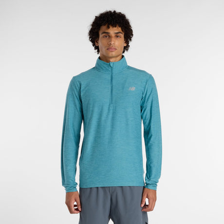 New balance space dye 1 4 zip herre sportstrøje - stor blågrøn lyng