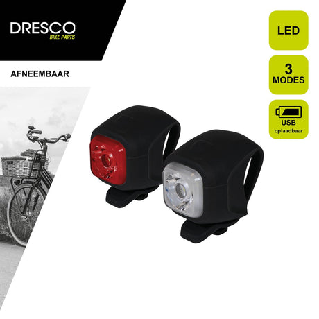 Dresco LED belysningssæt - USB genopladelig