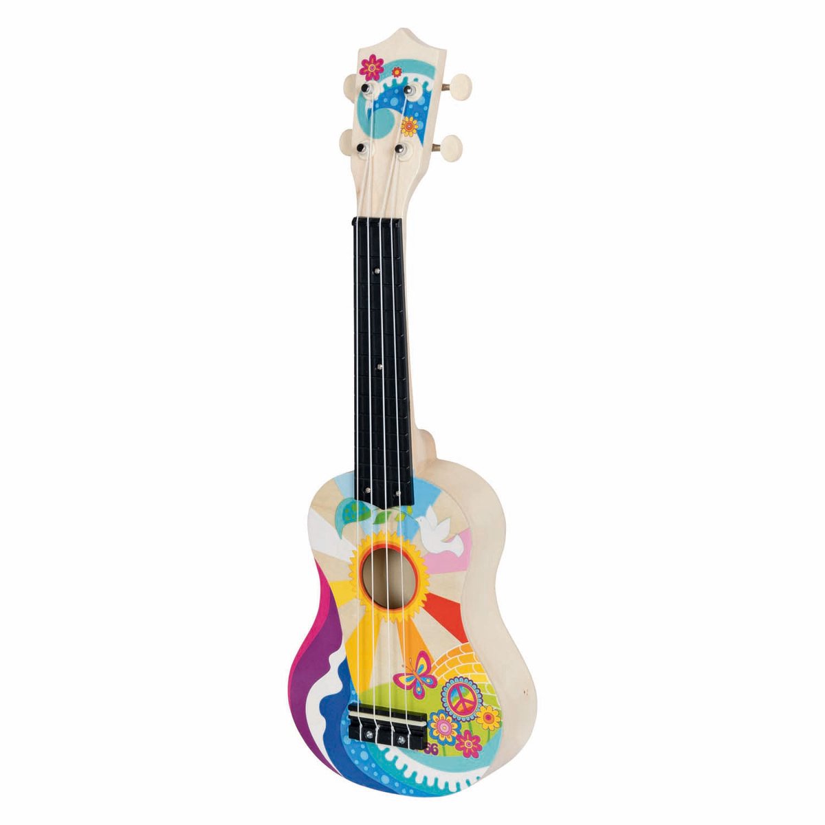 Goki træ ukulele flower power