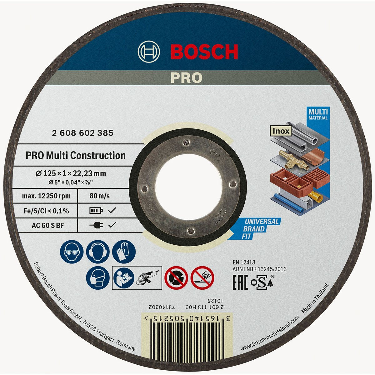 Bosch - skæreskive lige rapido multikonstruktion acs 60 v bf, 125 mm, 22,23 mm, 1,0 mm