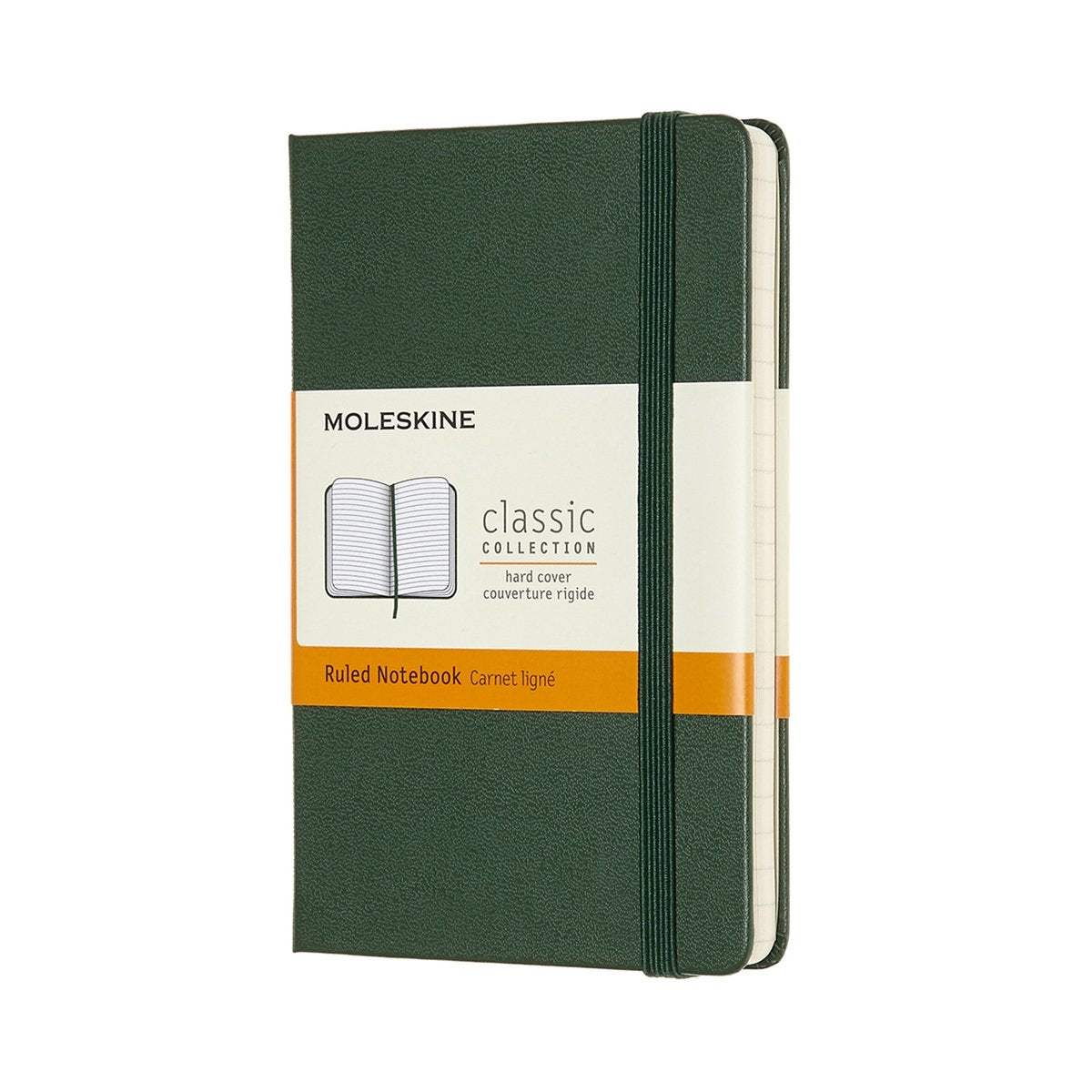 Moleskine klassisk notesbog - lomme - hardcover - foret - myrtegrøn