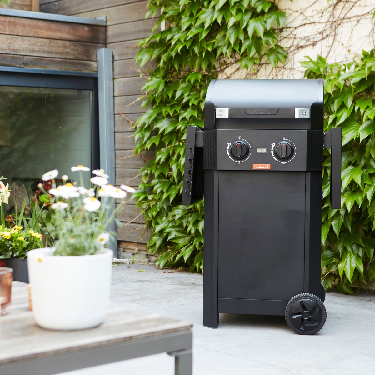 Barbecook e-luca elektrisk grill med sammenklappelige sideborde sort 121,4x60,3x112,3cm