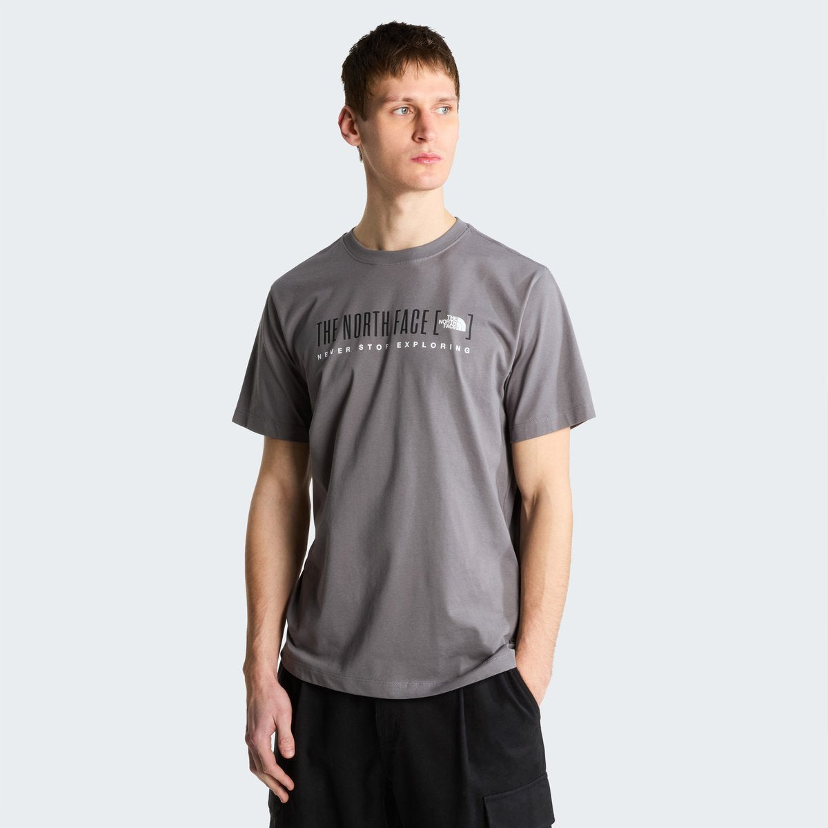 The north face m bracket logo almindelig ss tee herre udendørs skjorte - røget perle