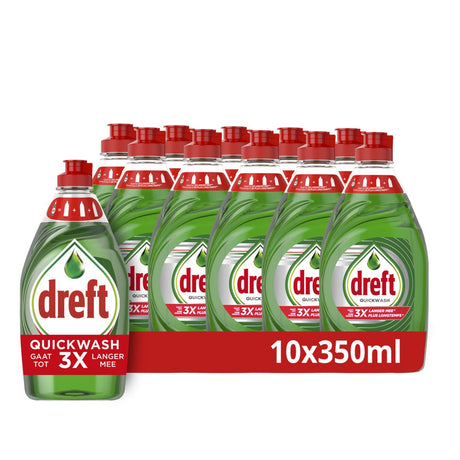 Dreft quickwash flydende opvaskemiddel - original - værdipakke 10 x 350 ml