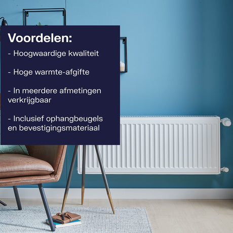 Plieger compact paneelradiator type 22 - wit - 50 x 80 cm