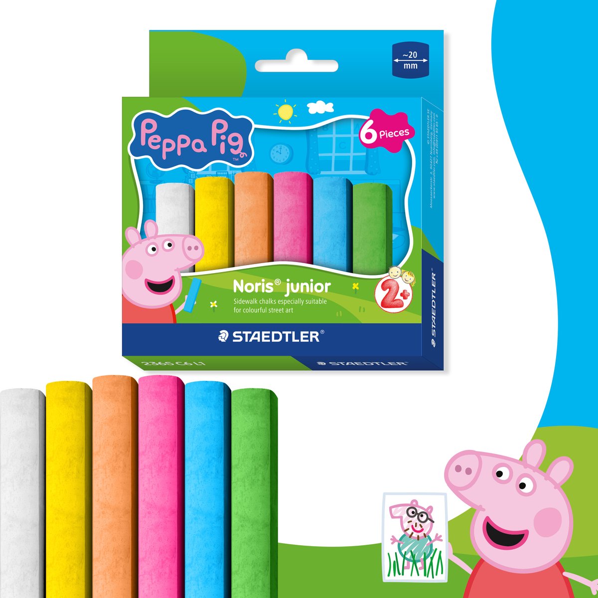 Staedtler peppa pig x noris junior fortovskridt - sæt med 6 stk