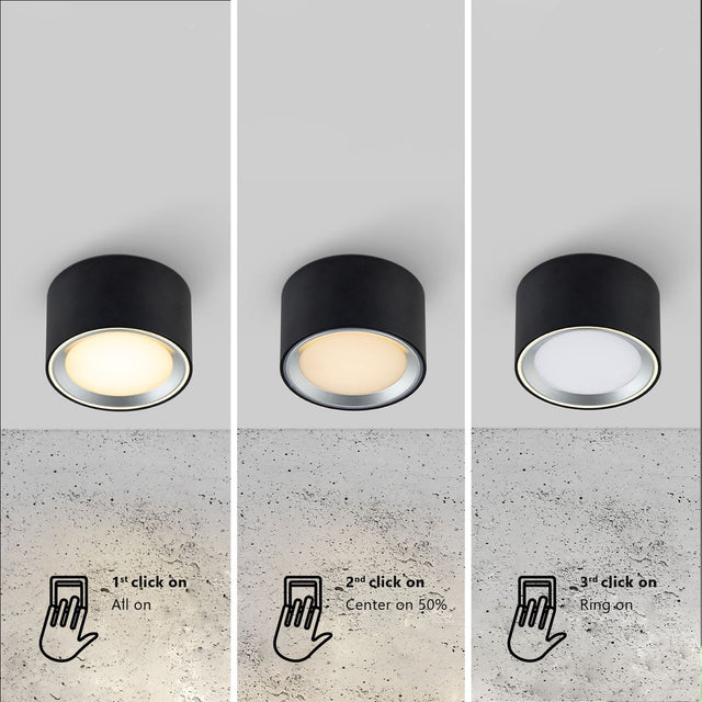 Nordlux fallon overflade-downlight-3-trins moodmaker™ dæmpende sort stål
